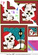Christmas Little Hoot Owl goes Carol Singing Scallop Corner Topper