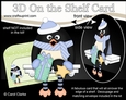 3D On the Shelf Card Kit - Christmas Pip Penguin has a Present and Star