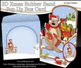 3D Christmas Rubber Band Pop Up Box Card - Cute Little Kangaroo has a Christmas Present