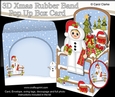 3D Christmas Rubber Band Pop Up Box Card - Christmas Fancy Dress Snowman