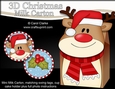 3D Christmas Rudolph Milk Carton Gift or Treat Box