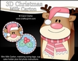 3D Christmas Rudolph Milk Carton Gift or Treat Box