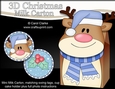 3D Christmas Rudolph Milk Carton Gift or Treat Box