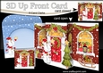 3D Christmas Up Front Card -  Snowball Sam brings a Star to the Christmas House
