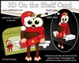 3D On the Shelf Card Kit - Christmas Little Hoot Owl has a Christmas Cracker