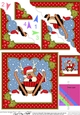 Christmas OOps Rudolph goes Skiing Scallop Corner Topper