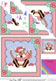 Christmas OOps Rudolph goes Skiing Scallop Corner Topper