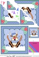 Christmas OOps Rudolph goes Skiing Scallop Corner Topper