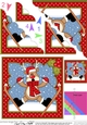 Christmas OOps Rudolph goes Skiing Scallop Corner Topper