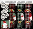 3D Christmas Cracker Boxes Tartan Snowball Sam goes Carol Singing