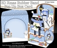 3D Christmas Rubber Band Pop Up Box Card - Christmas Pip Penguin Posts a Letter to Santa