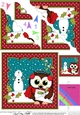 Christmas Little Hoot Owl has a Letter for Santa Scallop Corner Topper