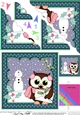 Christmas Little Hoot Owl has a Letter for Santa Scallop Corner Topper