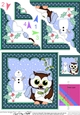 Christmas Little Hoot Owl has a Letter for Santa Scallop Corner Topper