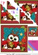Christmas Little Hoot Owl and Pip Penguin deliveer lots of Christmas Presents Scallop Corner Topper