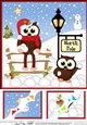 8 x 8 Christmas at the North Pole Snowman Little Hoot Owls have a Snowball Fight