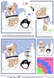 Christmas Austin Bear & Pip Penguin have a Snowball Fight at the North Pole Shell Edged Stacker