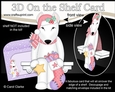 3D On the Shelf Card Kit - Christmas English Bull Terrier Dog has a Christmas Stocking