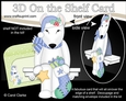 3D On the Shelf Card Kit - Christmas English Bull Terrier Dog has a Christmas Stocking