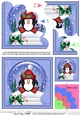 Christmas Snowglobe Pip Penguin goes Skating Shell Edged Corner Stacker