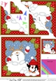 Christmas Snowball Sam has a Snowball Fight with Pip Penguin Scallop Corner Topper