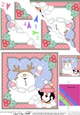 Christmas Snowball Sam has a Snowball Fight with Pip Penguin Scallop Corner Topper