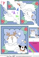 Christmas Snowball Sam has a Snowball Fight with Pip Penguin Scallop Corner Topper