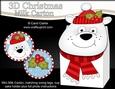 3D Christmas Polar Bear Milk Carton Gift or Treat Box