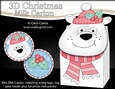3D Christmas Polar Bear Milk Carton Gift or Treat Box