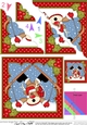Christmas OOps Rudolph goes Skiing Scallop Corner Topper