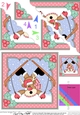 Christmas OOps Rudolph goes Skiing Scallop Corner Topper