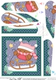 Christmas Bobbin Robin goes Sledging Fan Pyramage Topper
