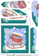 Christmas Bobbin Robin goes Sledging Fan Pyramage Topper