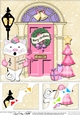 8 x 8 Christmas Door Little Cat goes Carol Singing Scalloped Corner Topper