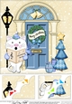 8 x 8 Christmas Door Little Cat goes Carol Singing Scalloped Corner Topper