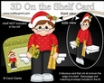 3D On the Shelf Card Kit - Christmas Jumper Teen Boy delivers the Presents