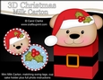 3D Christmas Livvy Bear Milk Carton Gift or Treat Box