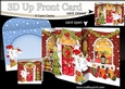 3D Christmas Up Front Card -  Snowball Sam has a Letter for Santa at the Christmas House