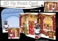 3D Christmas Up Front Card -  Hamish Scottie Dog is Carol Singing the Christmas House