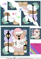 Christmas Livvy Bear goes Carol Singing Wavy Corner side stacker Topper
