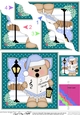 Christmas Austin Bear goes Carol Singing Wavy Corner side stacker Topper