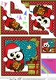 Christmas Little Hoot Owl has a Christmas Present Scallop Corner Topper