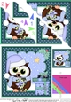 Christmas Little Hoot Owl has a Christmas Present Scallop Corner Topper