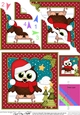 Christmas Little Hoot Owl goes Sledging Scallop Corner Topper