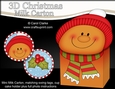3D Christmas Gingerbread Man Jinge Milk Carton Gift or Treat Box