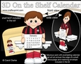 3D On the Shelf Everlasting Calendar Kit - Little Footballer Lavern