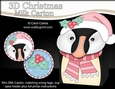 3D Christmas Little Puffin Minnow Milk Carton Gift or Treat Box