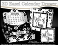 3D Everlasting Easel Calendar Drawer Gift Set - Black & White Ditsy Daisy