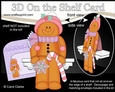 3D On the Shelf Card Kit - Christmas Gingerbread Man Jinge has a Candy Cane & Star