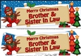 large DL Christmas BROTHER & SISTER IN LAW Robin Signpost 3d decoupage